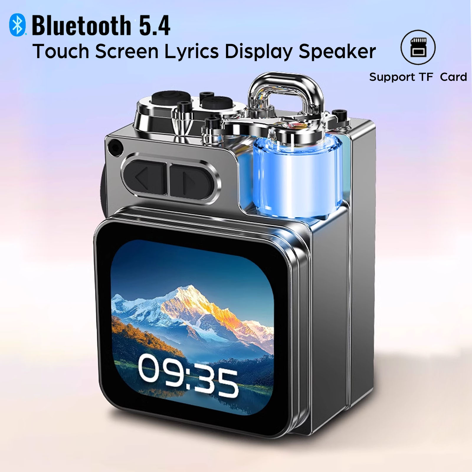 Audio Music Player App - ลําโพงบลูทูธสมาร์ทหน้าจอสัมผัสมินิแบบพกพาเครื่องเล่นเสียงแฮนด์ฟรีไร้สาย MP3 เพลงกล่องรองรับ TF Play APP