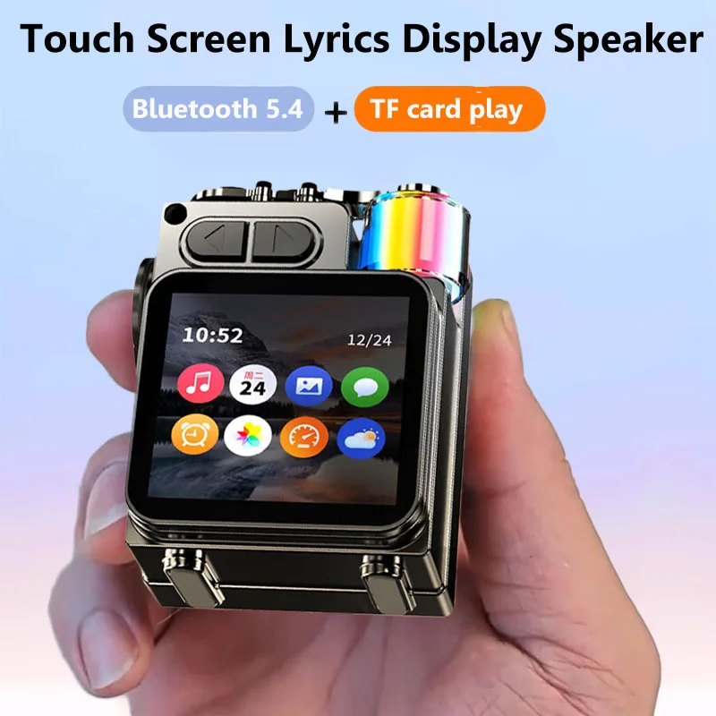 Audio Music Player App - สมาร์ทหน้าจอสัมผัสลําโพงบลูทูธมินิแบบพกพาเครื่องเล่นแฮนด์ฟรีไร้สาย MP3 เพลงกล่องรองรับ TF Play APP