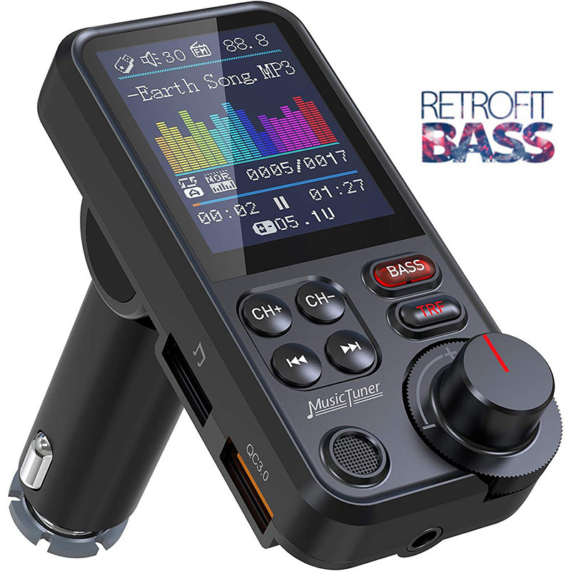 Audio Music To Mp3 - อะแดปเตอร์เครื่องเสียงรถยนต์ FM ไร้สายบลูทูธในรถยนต์ชาร์จเร็วเสียงเบสเสียงแหลม mobil Musik เครื่องเล่น