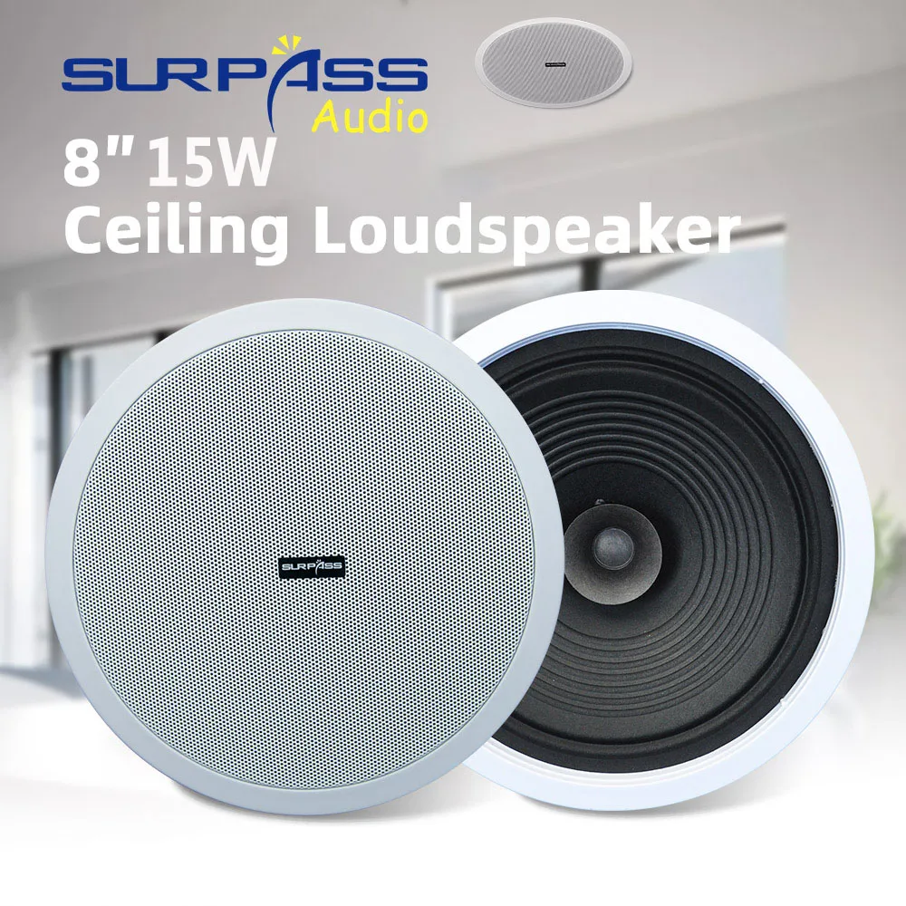 Audio Music In Background - ระบบเสียงบ้าน 8 นิ้วลําโพงเพดานเพลงพื้นหลัง 15W Passive Wall