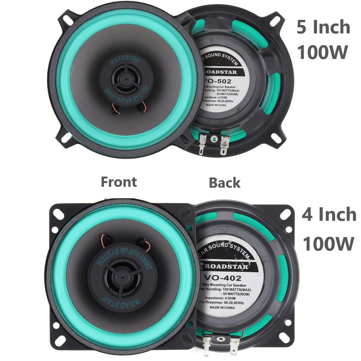 Audio Universal Music - 4 นิ้ว/5 นิ้ว 100W รถ HiFi