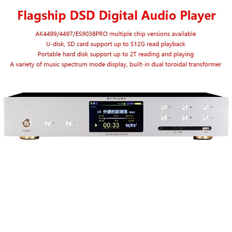 Audio Music By - เครื่องเล่นเสียงดิจิตอล Dual ES9038PRO รองรับการถอดรหัสเสียงแบบ Lossless ระดับ
