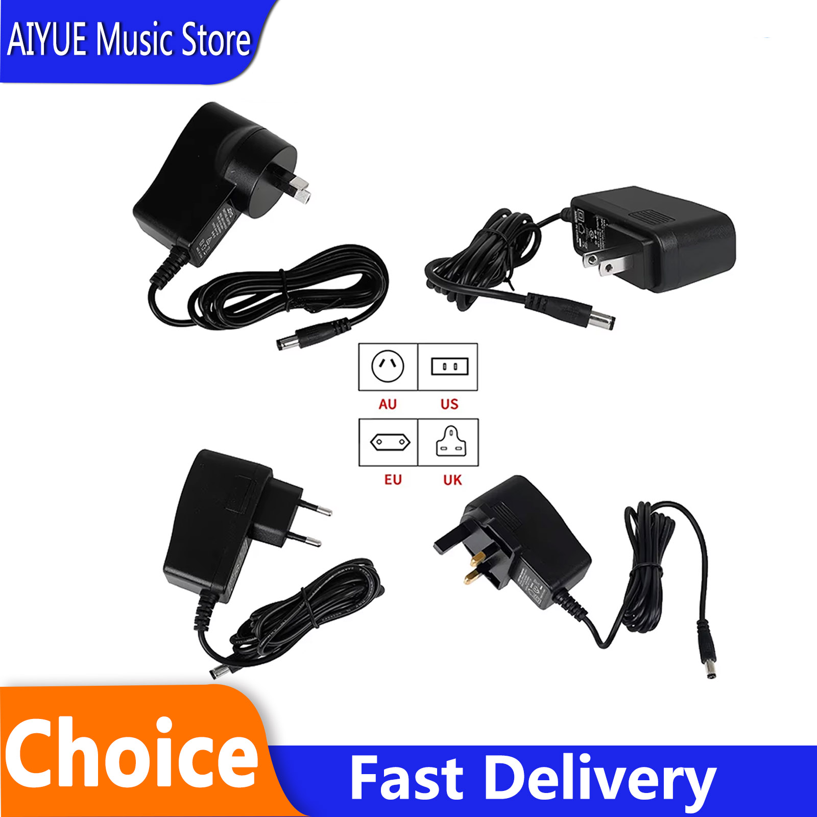อะแดปเตอร์จ่ายไฟกีตาร์ DC 9V 1 - Audio Music Effect บทวิจารณ์และราคา
