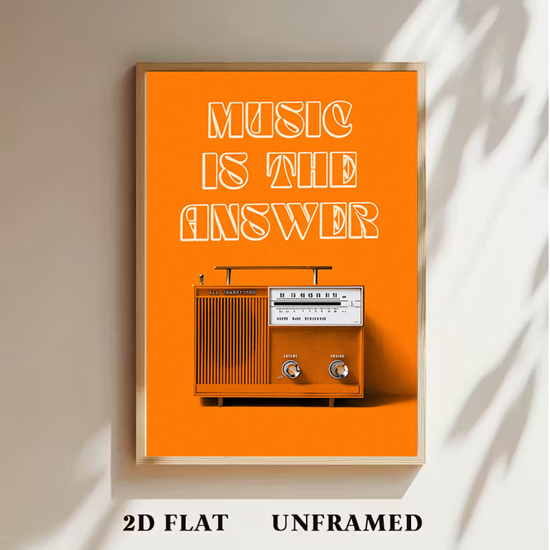 ภาพวาดผ้าใบไร้กรอบลายวิทยุวินเ - Audio Music In Background บทวิจารณ์และราคา