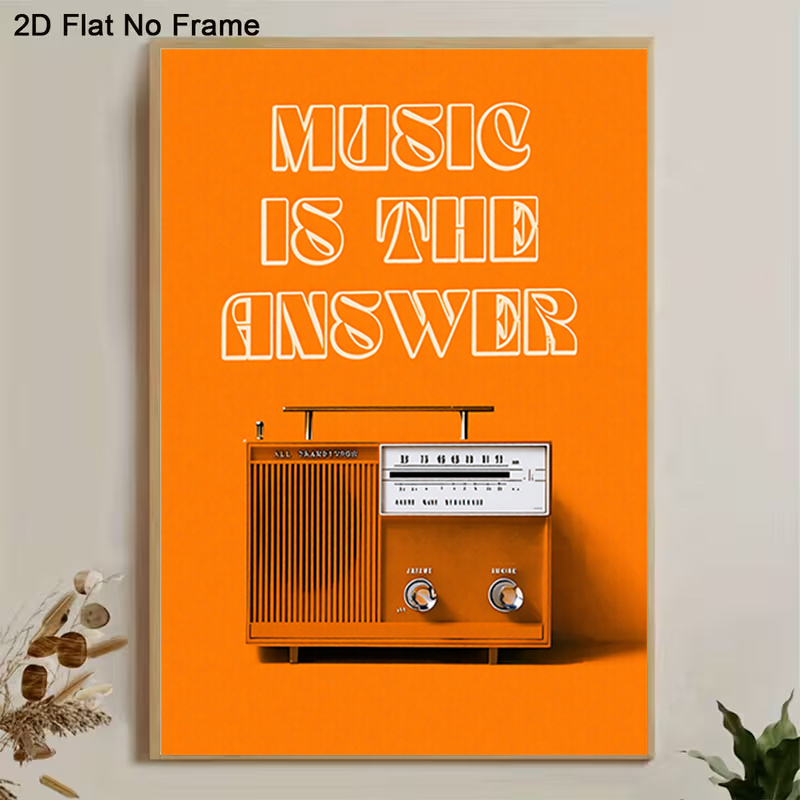 ภาพวาดผ้าใบไร้กรอบลายวิทยุวินเ - Audio Music In Background บทวิจารณ์และราคา