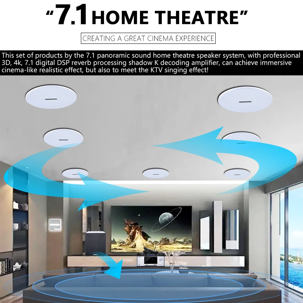 ชุดลำโพงติดเพดานโฮมเธียเตอร์ 7 - Audio Music In Background บทวิจารณ์และราคา