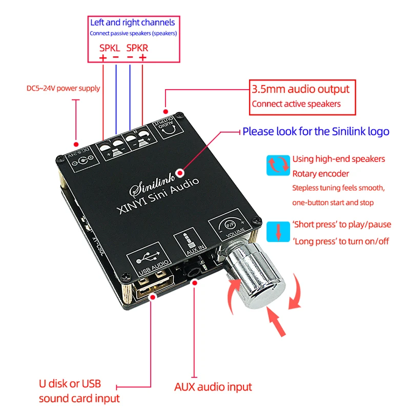 แอมพลิฟายเออร์กำลังขับ 2*50W บ - Audio Music Player App บทวิจารณ์และราคา