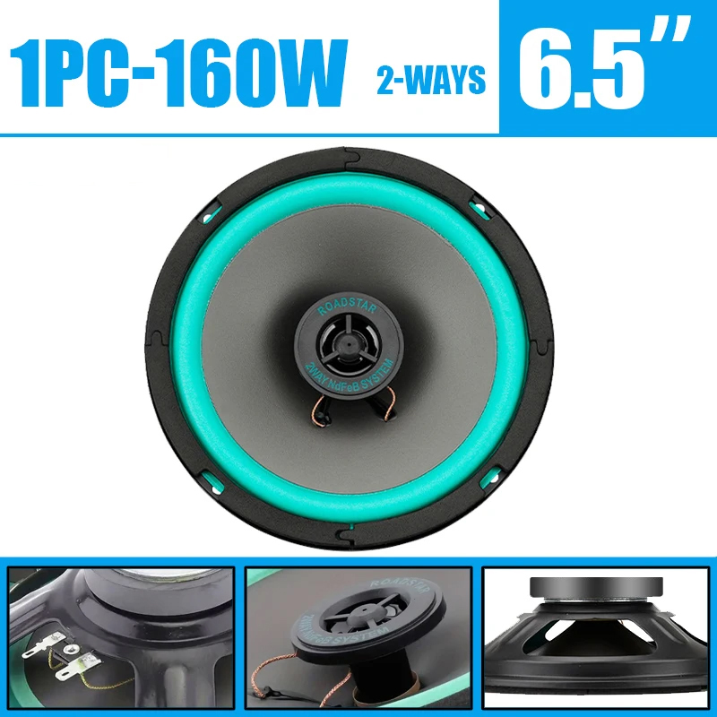 1PC 160W 6.5 นิ้วรถลําโพง HiFi - Audio Universal Music บทวิจารณ์และราคา